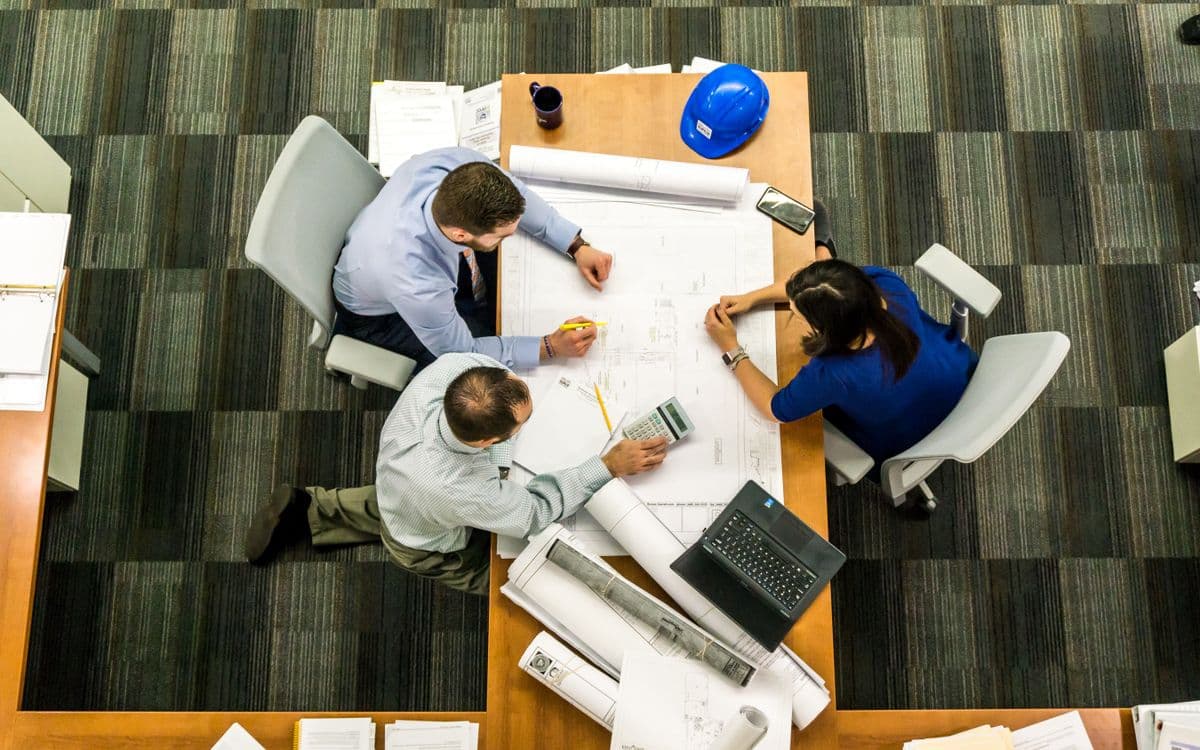 Engineers planning a construction project