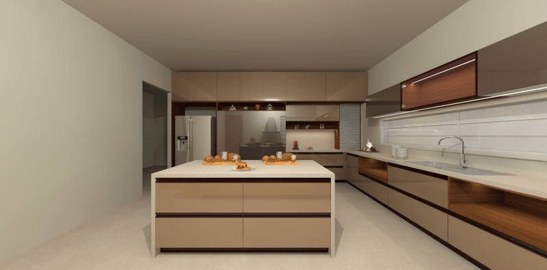 Modular kitchen interior by Aura
